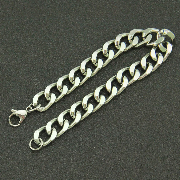 Wholesale Metal Hip Hop Geometric Cuban Chain Unisex Bracelet With Electroplating
