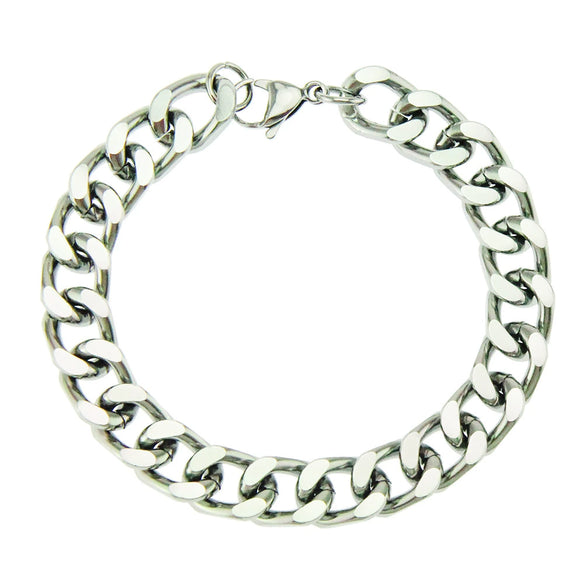Wholesale Metal Hip Hop Geometric Cuban Chain Unisex Bracelet With Electroplating