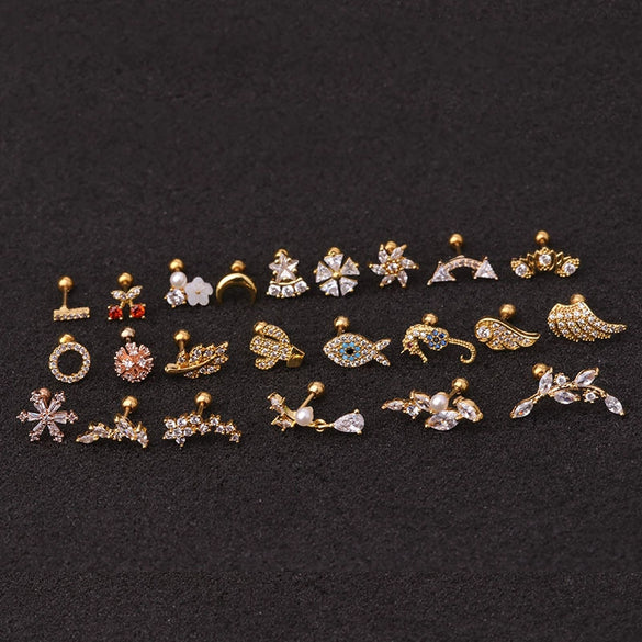 Wholesale Metal Hippocampus Earrings Inlaid With Zircon Fashion Women's Jewelry