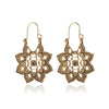 Wholesale Metal Hollow Flower Earrings With Geometric Pattern Retro Bohemian Style Electroplated