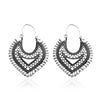 Wholesale Metal Hollow Flower Earrings With Geometric Pattern Retro Bohemian Style Electroplated
