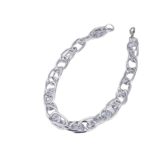 Wholesale Metal Hollow Geometric Women's Hiphop Punk Multilayer Retro Stitching Twist Clavicle Necklace Chain With Electroplating