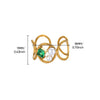Wholesale Metal Imitation Emerald Inlaid Zircon Geometric Ring For Women Retro Fashion Style Copper Material Electroplating Treatment