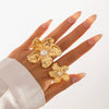 Wholesale Metal Imitation Pearl Flower Animal Zodiac Geometric Butterfly Finger Ring With Electroplating