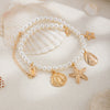 Wholesale Metal Imitation Pearl Star Geometric Clavicle Necklace With Electroplating For Women