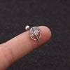 Wholesale Metal Inlaid Zircon Flower Style Ear Nail For Body Puncture