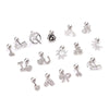 Wholesale Metal Inlaid Zircon Flower Style Ear Nail For Body Puncture