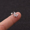 Wholesale Metal Inlaid Zircon Flower Style Ear Nail For Body Puncture