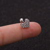 Wholesale Metal Inlaid Zircon Flower Style Ear Nail For Body Puncture