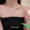 Wholesale Metal Inlaid Zircon Water Drop Vshaped Women's Light Luxury Necklace And Bracelet