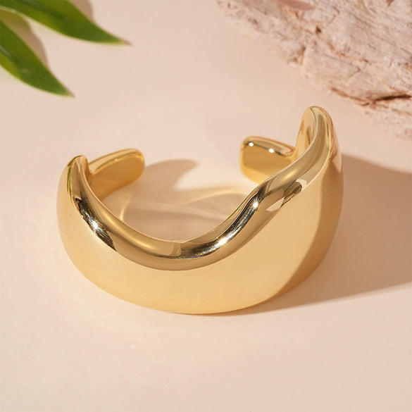 Wholesale Metal Irregular Geometric Opening Bracelet Electroplated Jewelry For Women