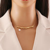 Wholesale Metal Irregular Pleated Clavicle Chain For Women Stainless Steel Geometric Electroplated