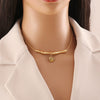 Wholesale Metal Irregular Pleated Clavicle Chain For Women Stainless Steel Geometric Electroplated