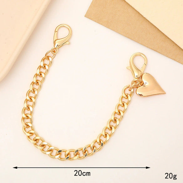Wholesale Metal Jewelry Accessories Electroplated Love And Chain Pattern Mobile Phone Chain