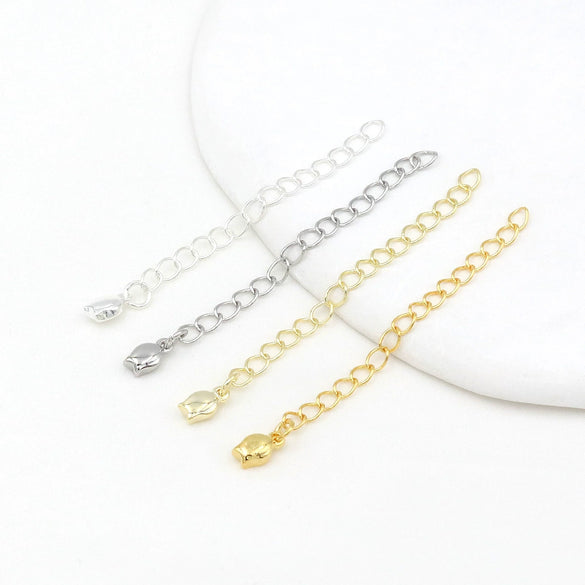 Wholesale Metal Jewelry Accessories Tail Chain Bag Extension Chain Bracelet Necklace 18K Real Gold Electroplated Original Design