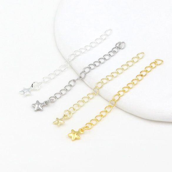 Wholesale Metal Jewelry Accessories Tail Chain Bag Extension Chain Bracelet Necklace 18K Real Gold Electroplated Original Design