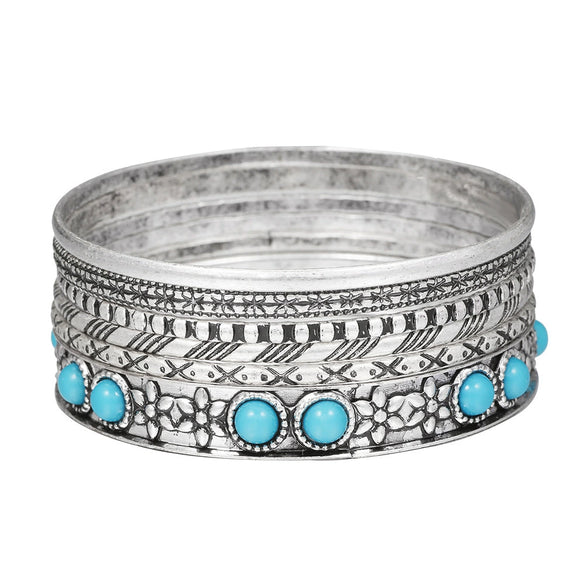 Wholesale Metal Jewelry Set Retro Geometric Style Iron Electroplated Bracelet