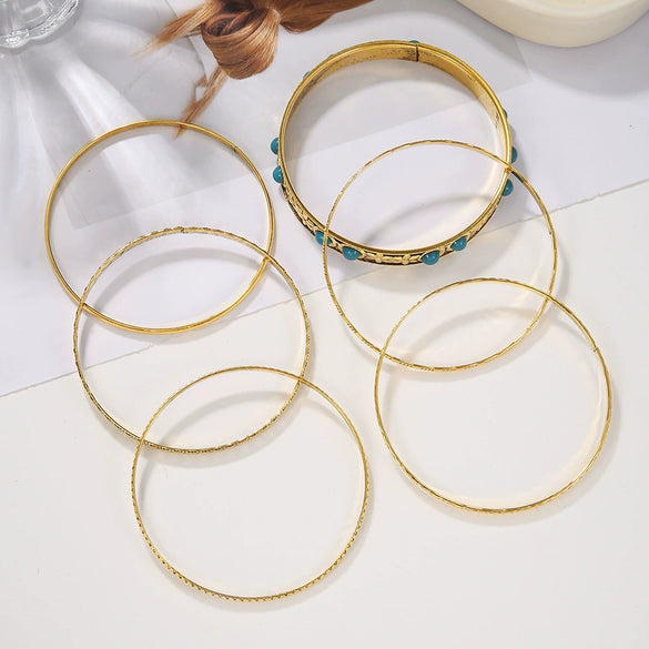 Wholesale Metal Jewelry Set Retro Geometric Style Iron Electroplated Bracelet
