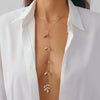 Wholesale Metal Leaf Pendant Tassel Necklace With Electroplating For Women