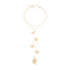 Wholesale Metal Leaf Pendant Tassel Necklace With Electroplating For Women