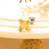 Wholesale Metal Lily Cut Zircon Inlaid Double Head Screw Rod Ear Nail Sweet Style Women's Earrings