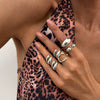 Wholesale Metal Liquid Lava Geometric Ring For Women With Electroplating Design