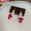 Wholesale Metal Little Fresh Animal And Flower Cut Out Ear Hook Earrings For Women With Electroplating