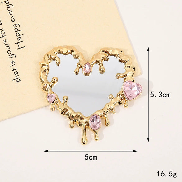Wholesale Metal Love Butterfly Square Makeup Mirror Accessories With Electroplating For Women In Y2k Style And Irregular Shape
