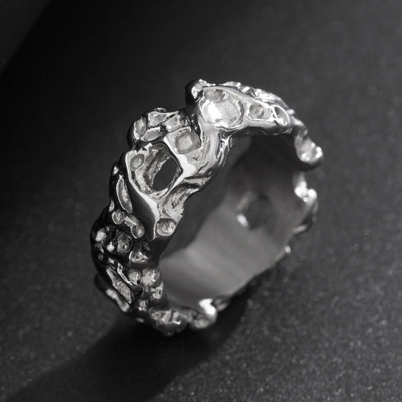 Wholesale Metal Men's Hiphop Geometric Zinc Alloy Ring With Electroplating