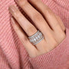 Wholesale Metal Microinlaid Geometric Oval Zircon Women's Ring Copper Jewelry