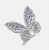 Wholesale Metal Microinlaid Zircon Butterfly Open Ring With Electroplating For Women