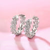 Wholesale Metal Microinlaid Zirconia Leaf Geometric Earrings For Women Copper Elegant Jewelry