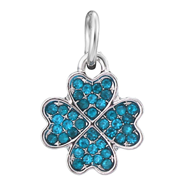 Wholesale Metal Minimalist Fourleaf Clover Totem Diamondencrusted Spring Flower Pendant Diy Bracelet Accessories With Electroplating