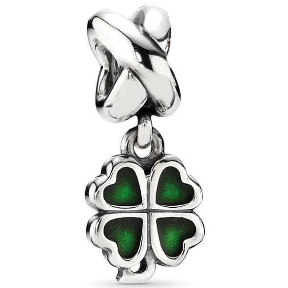 Wholesale Metal Minimalist Fourleaf Clover Totem Diamondencrusted Spring Flower Pendant Diy Bracelet Accessories With Electroplating
