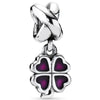 Wholesale Metal Minimalist Fourleaf Clover Totem Diamondencrusted Spring Flower Pendant Diy Bracelet Accessories With Electroplating