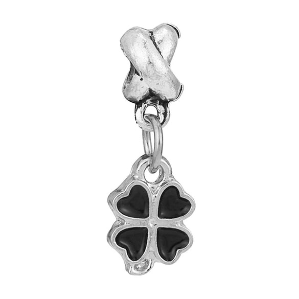 Wholesale Metal Minimalist Fourleaf Clover Totem Diamondencrusted Spring Flower Pendant Diy Bracelet Accessories With Electroplating
