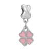 Wholesale Metal Minimalist Fourleaf Clover Totem Diamondencrusted Spring Flower Pendant Diy Bracelet Accessories With Electroplating