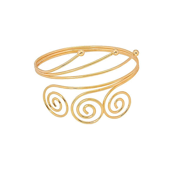 Wholesale Metal Multi Layer Geometric Spiral Arm Ring And Arm Bracelet With Exaggerated Design