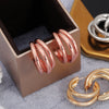 Wholesale Metal Multilayer Geometric Earrings Copper Electroplated For Women