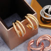 Wholesale Metal Multilayer Geometric Earrings Copper Electroplated For Women