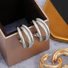 Wholesale Metal Multilayer Geometric Earrings Copper Electroplated For Women