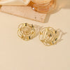Wholesale Metal Niche Style Hollow Spiral Pattern Butterfly Earrings Gold Plated