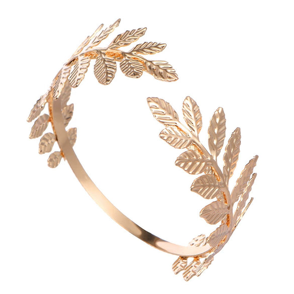Wholesale Metal Open Bracelet Arm Ring Arm Belt Geometric Style Iron Electroplated Leaves Sun Ornament For Women And Men