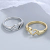 Wholesale Metal Open Ring For Women Heart Shape Copper Electroplated Retro Style