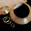 Wholesale Metal Oval Earrings And Necklace Set With Cross Crown Roman Numerals Pattern For Women Electroplated Light Luxury Style Clavicle Chain