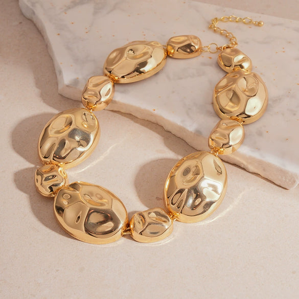 Wholesale Metal Oval Earrings And Necklace Set With Cross Crown Roman Numerals Pattern For Women Electroplated Light Luxury Style Clavicle Chain