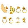 Wholesale Metal Oval Fan Diy Earrings With Vacuum Color Retention And Electroplating Waterproof Jewelry Pendant Earrings