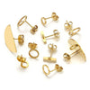 Wholesale Metal Oval Fan Diy Earrings With Vacuum Color Retention And Electroplating Waterproof Jewelry Pendant Earrings