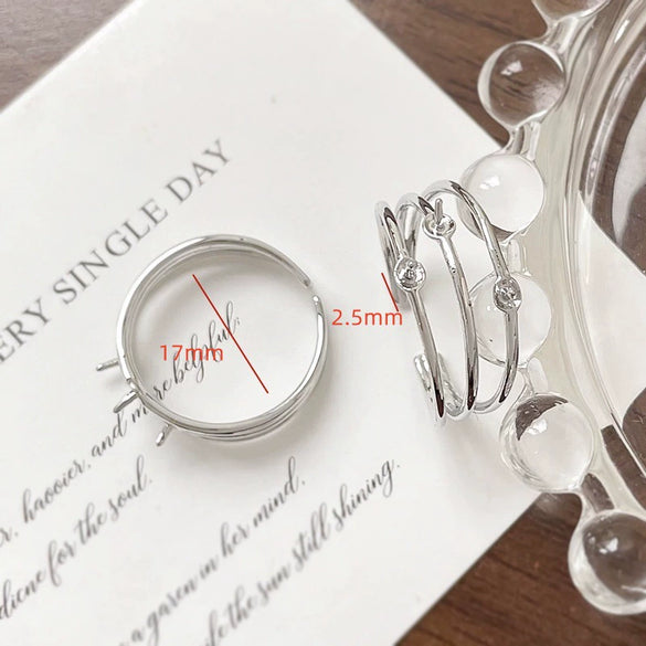 Wholesale Metal Pearl Ring Electroplated Irregular Torus Diy Handmade