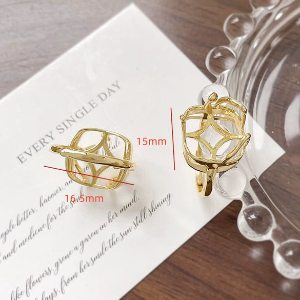 Wholesale Metal Pearl Ring Electroplated Irregular Torus Diy Handmade